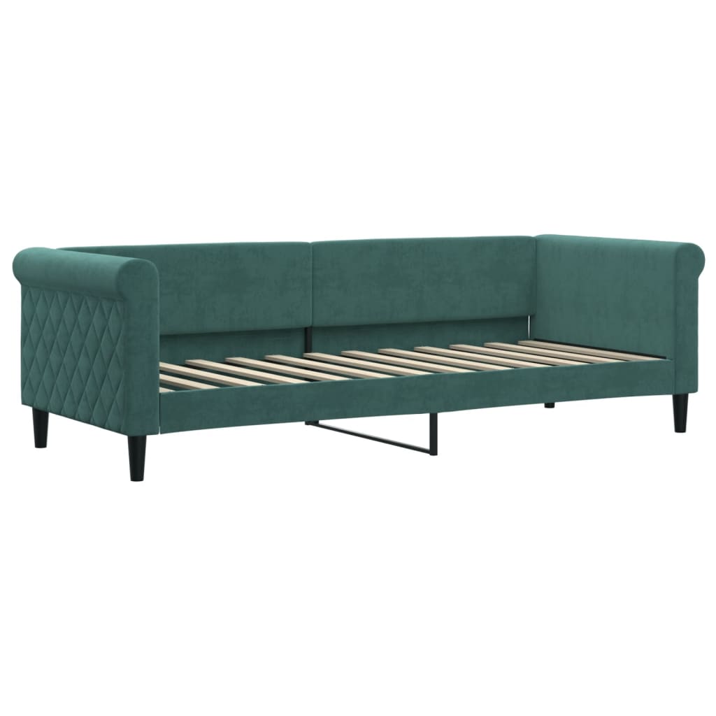 vidaXL Sofá cama sin colchón terciopelo verde oscuro 80x200 cm