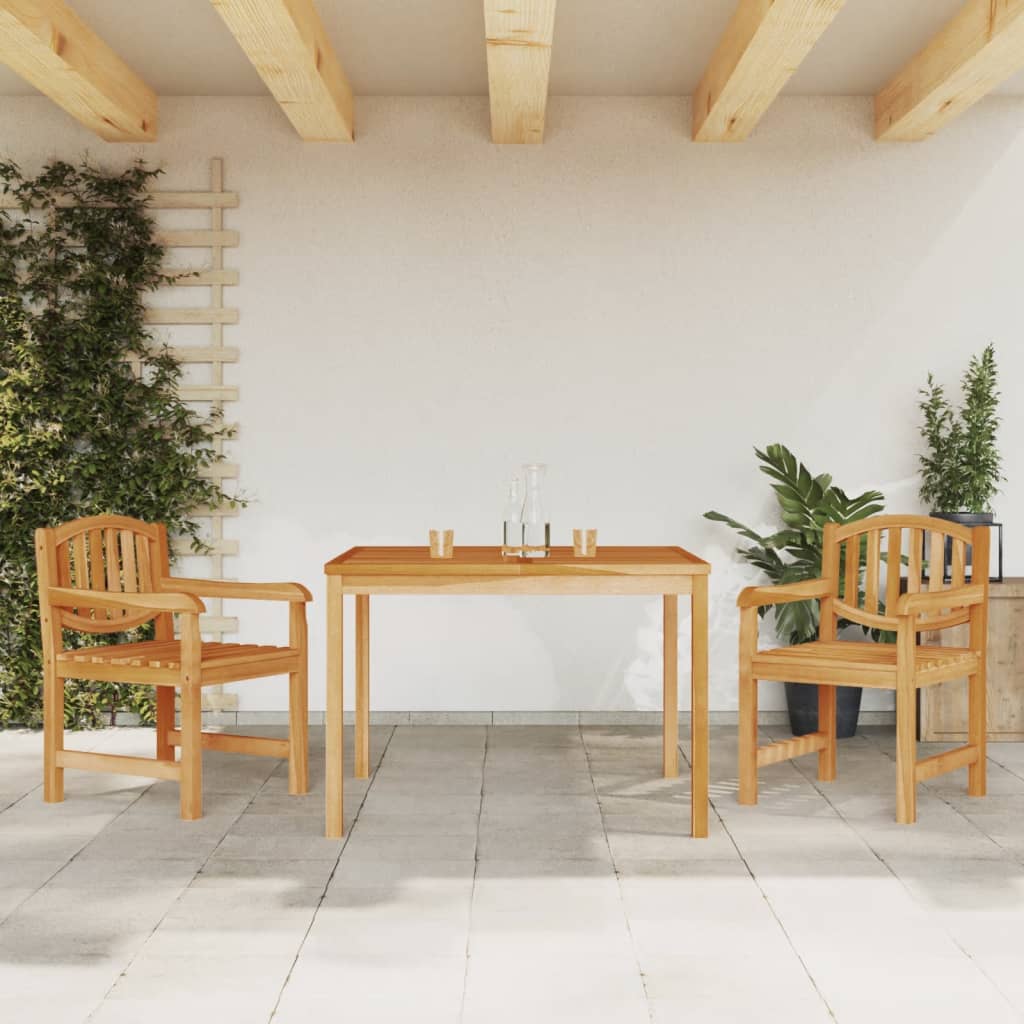 vidaXL Juego de comedor para jardín 3 pzas madera maciza de teca