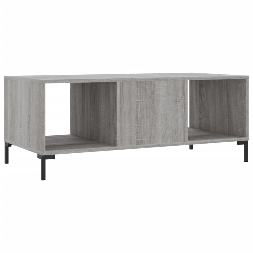 vidaXL Mesa de centro madera contrachapada gris Sonoma 102x50x40 cm