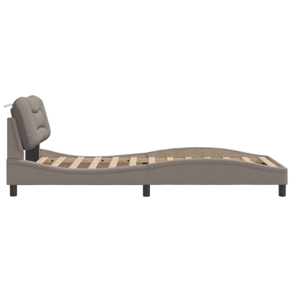 vidaXL Estructura de cama sin colchón tela gris taupe 100x200 cm