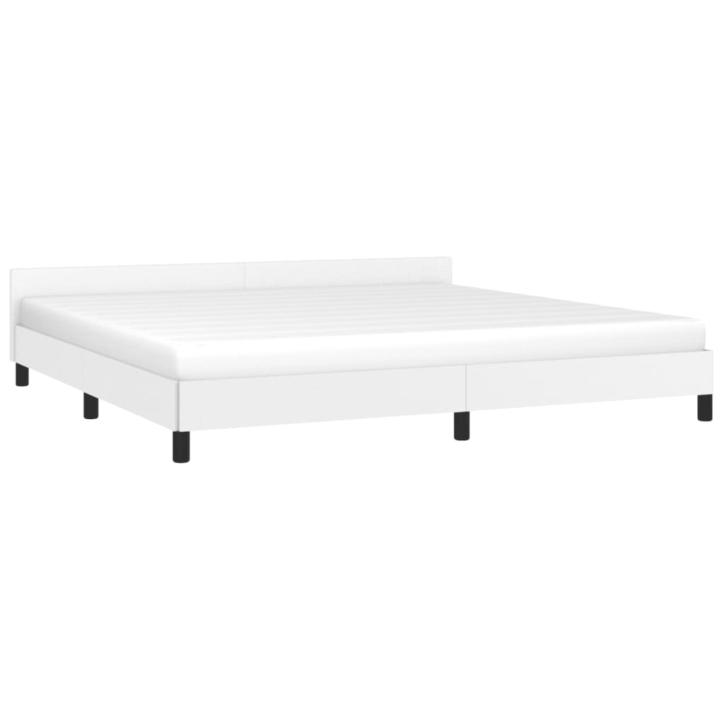 vidaXL Estructura de cama con cabecero sin colchón blanco 200x200 cm