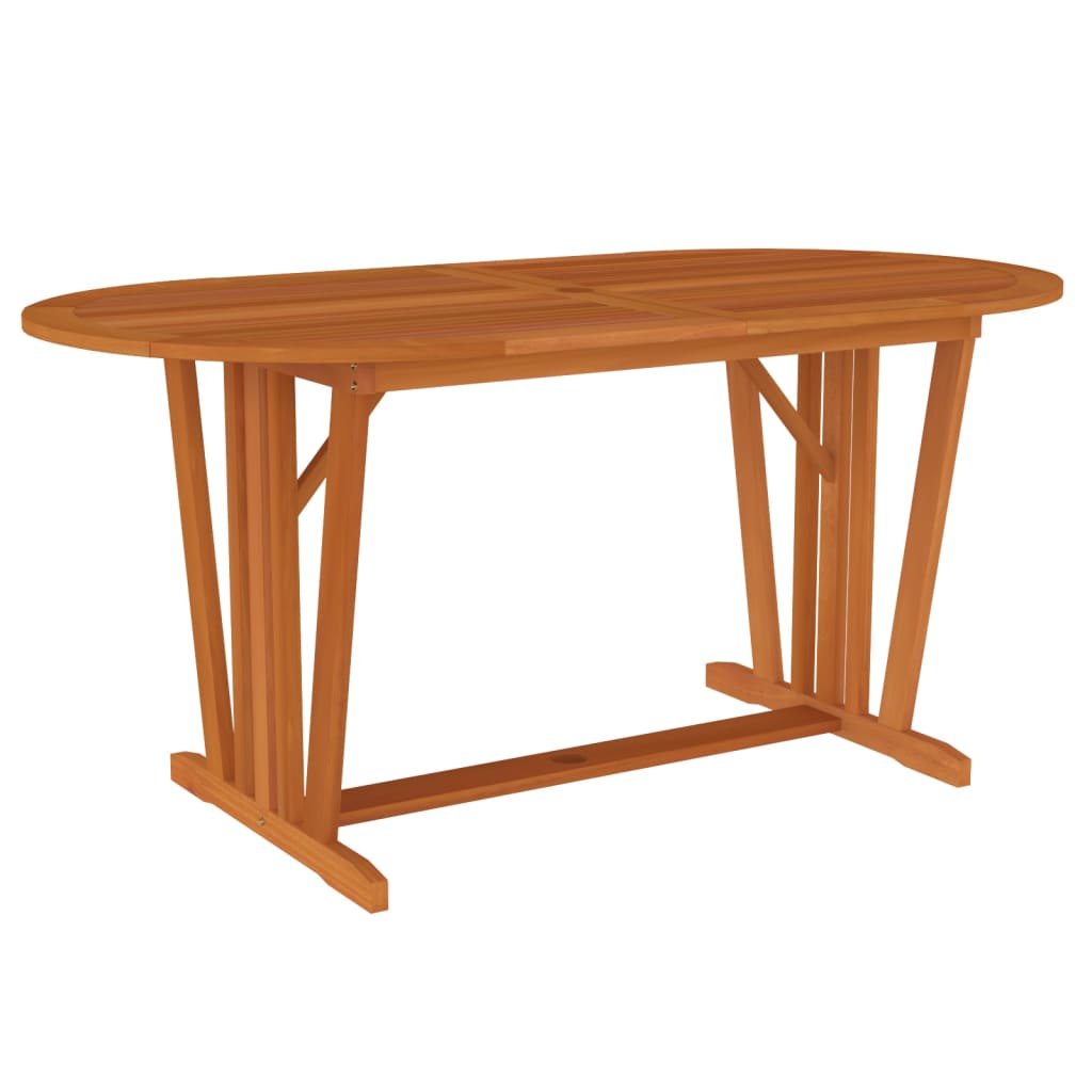 vidaXL Juego de comedor para jardín 7 pzas madera maciza de eucalipto