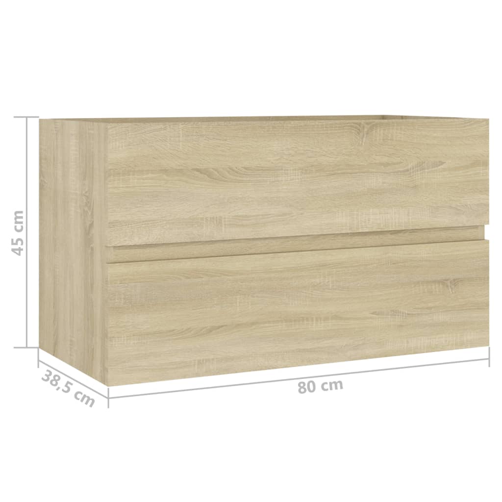 vidaXL Armario lavabo madera contrachapada roble Sonoma 80x38,5x45cm