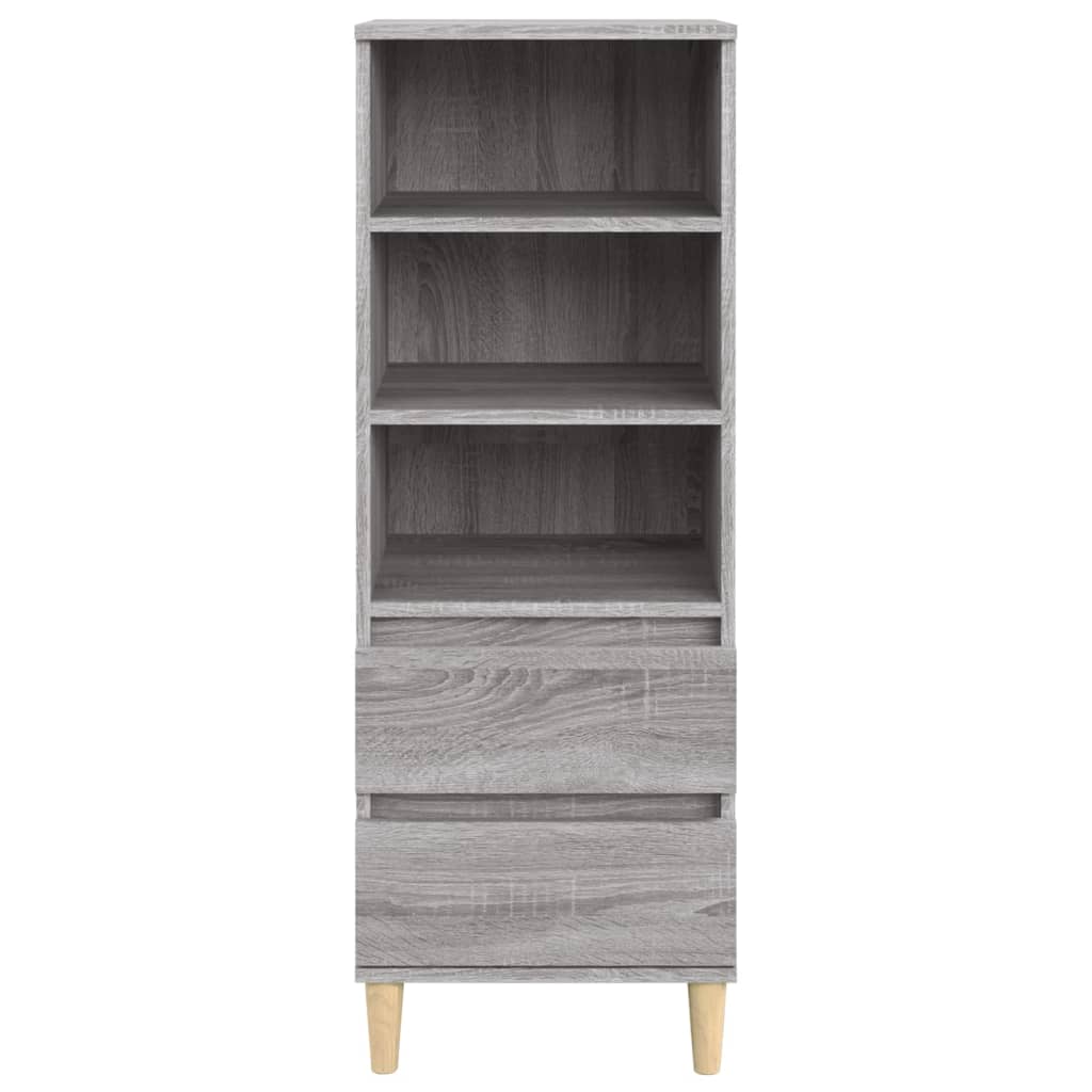 vidaXL Aparador alto madera contrachapada gris Sonoma 40x36x110 cm