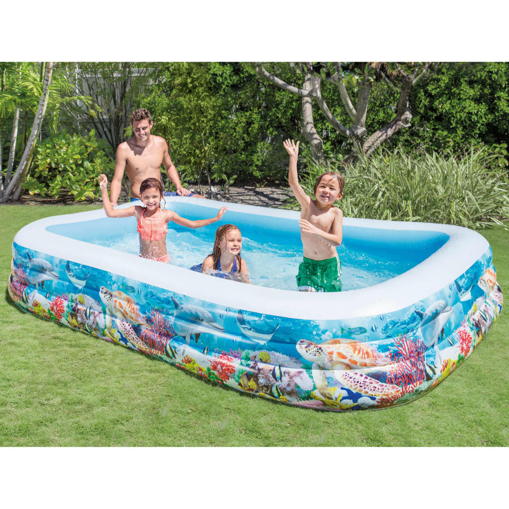 Intex Piscina familiar Swim Center diseño vida marina 305x183x56 cm