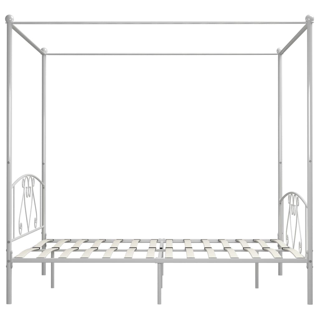 vidaXL Estructura cama con dosel sin colchón metal blanco 200x200 cm