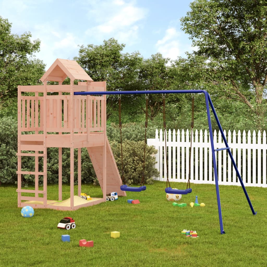 vidaXL Parque infantil de exterior madera maciza Douglas