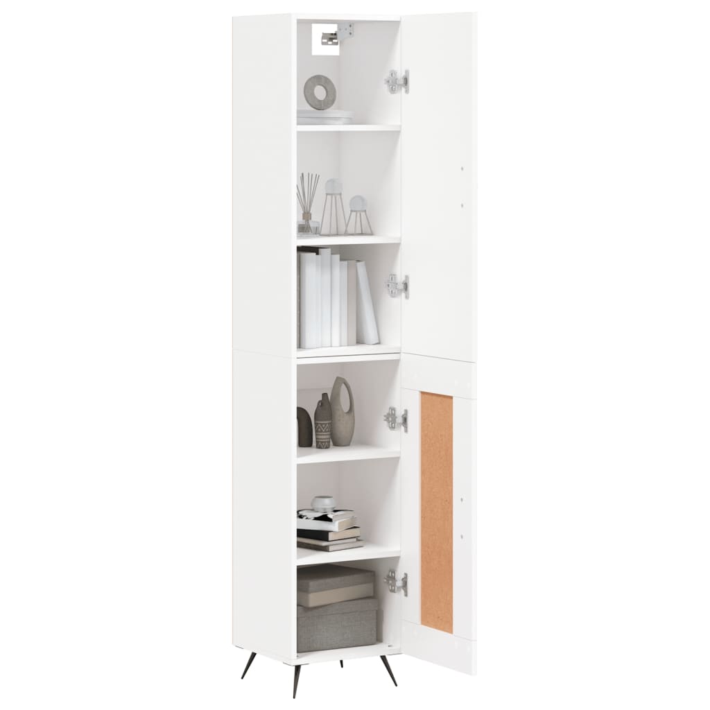 vidaXL Aparador alto madera contrachapada blanco 34,5x34x180 cm