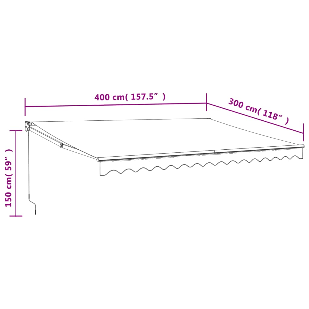 vidaXL Toldo retráctil automático azul y blanco 4x3 m