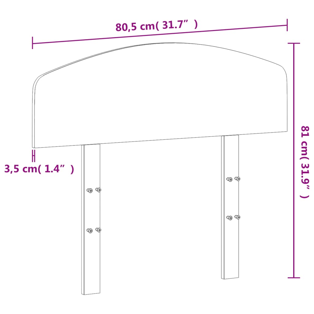 vidaXL Cabecero de madera maciza de pino 75 cm