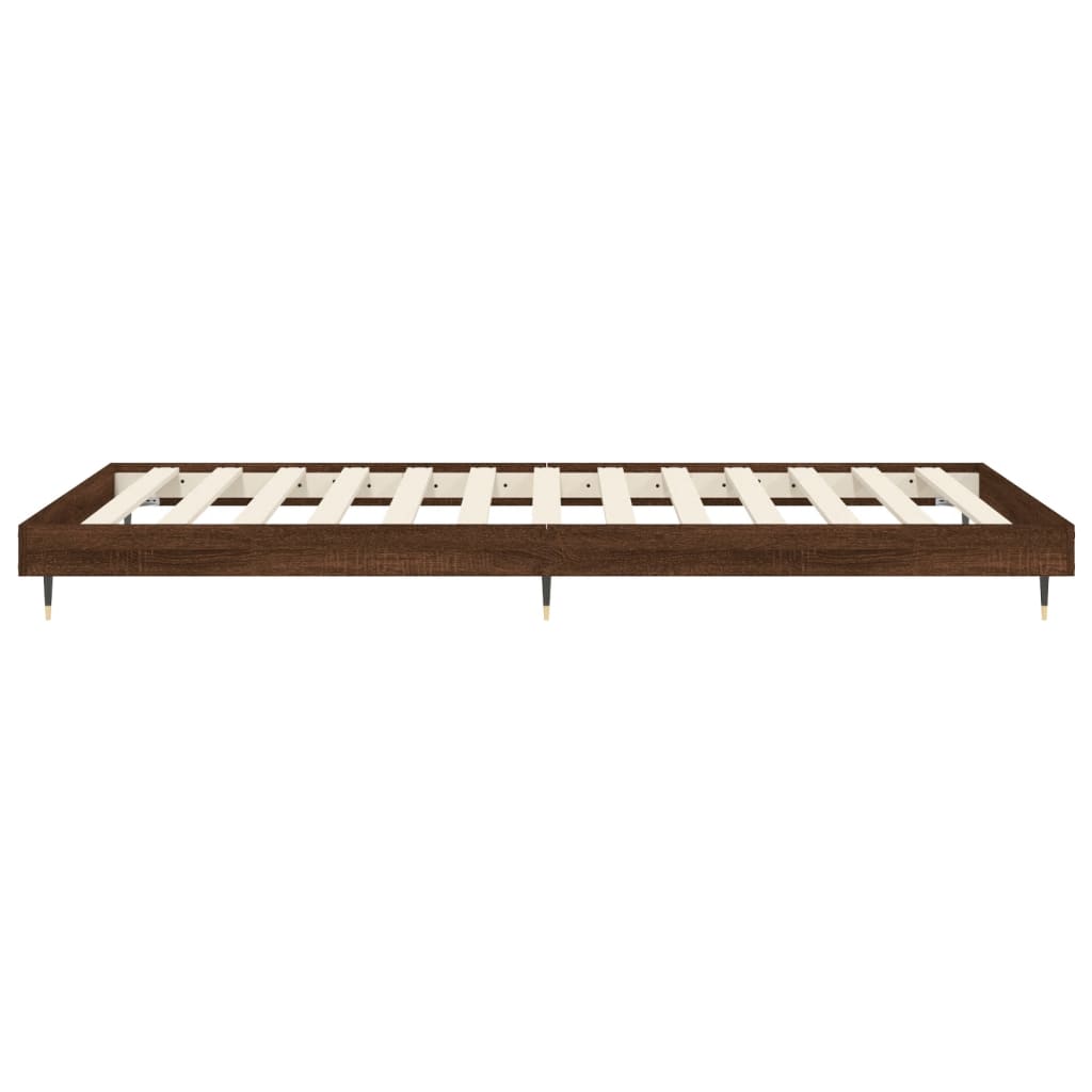 vidaXL Estructura de cama sin colchón madera marrón roble 100x200 cm