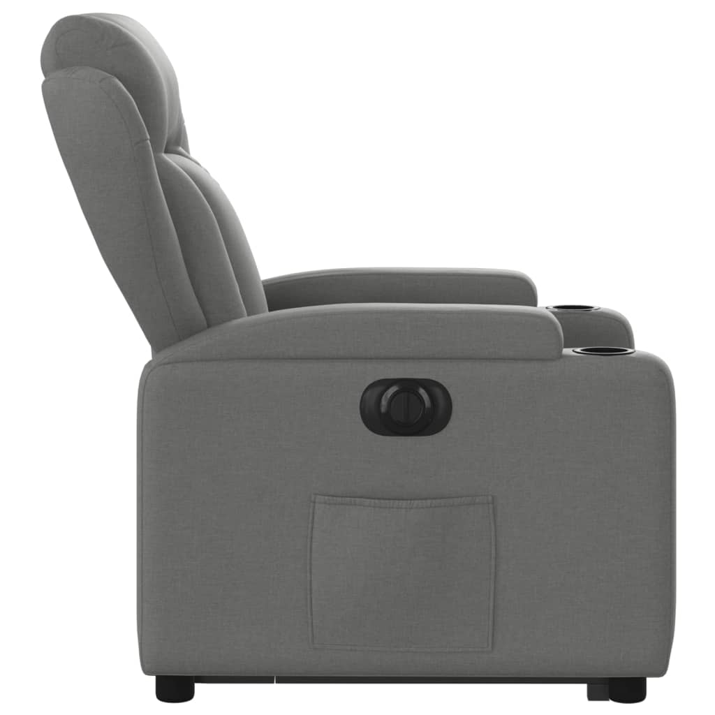 vidaXL Sillón eléctrico reclinable elevable de tela gris oscuro