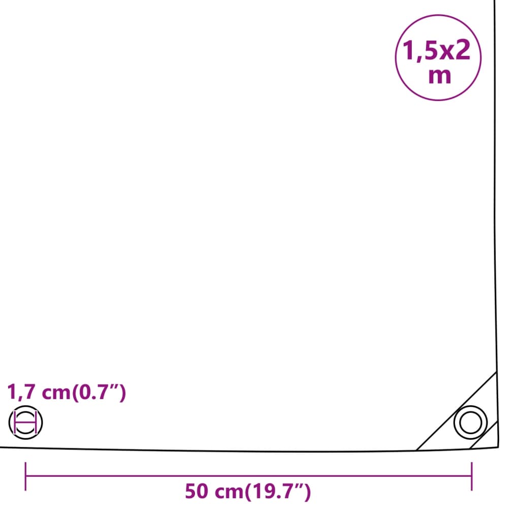 vidaXL Lona negra 1,5x2 m 650 g/m²