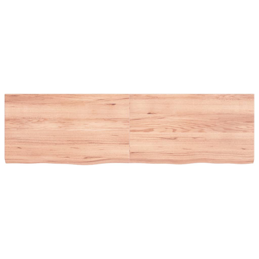 vidaXL Tablero mesa madera roble tratada marrón claro 140x40x(2-4) cm