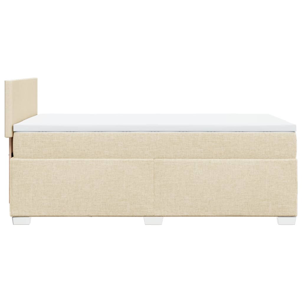 vidaXL Cama box spring con colchón tela color crema 100x200 cm