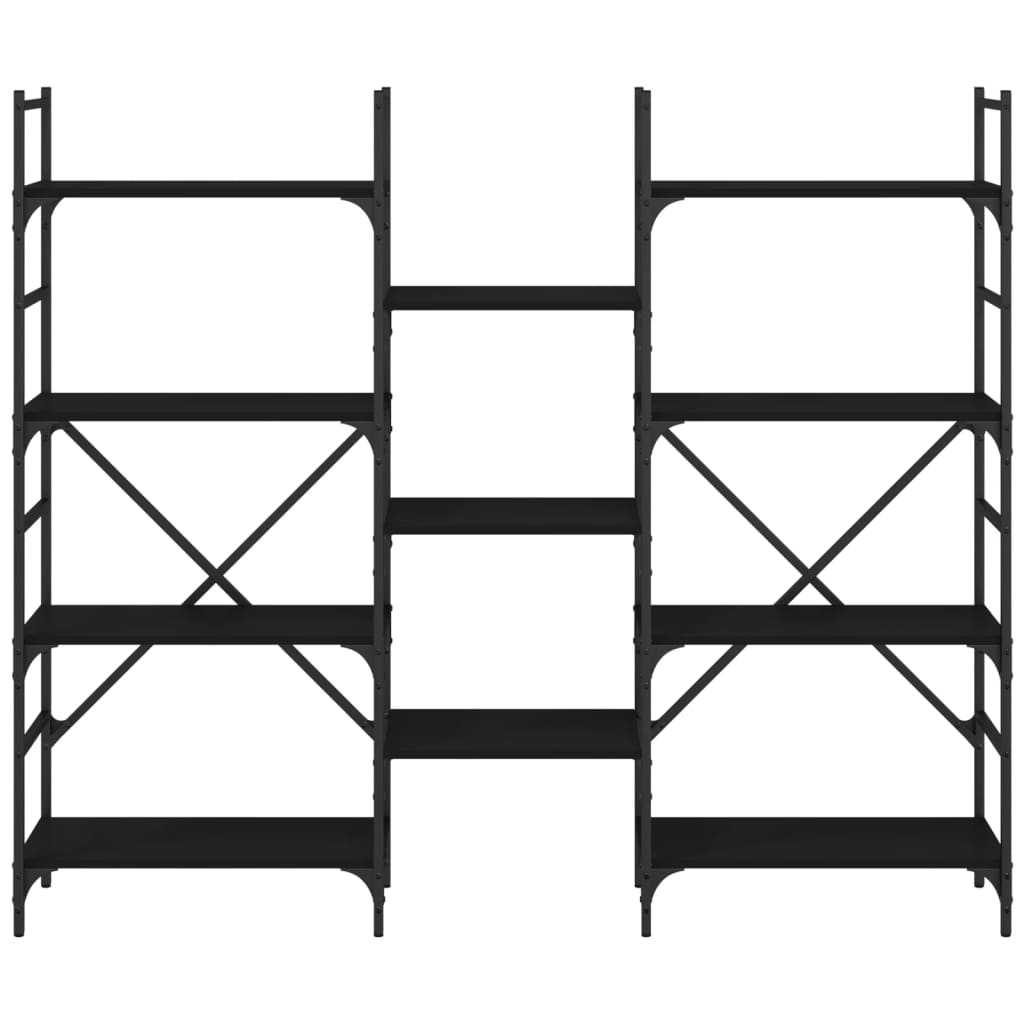 vidaXL Estantería madera de ingeniería negra 160x28,5x136,5 cm