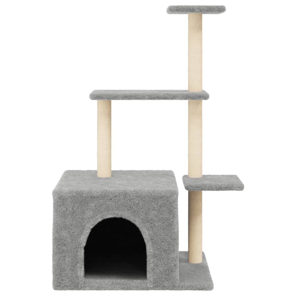 vidaXL Rascador para gatos con postes de sisal gris claro 110 cm