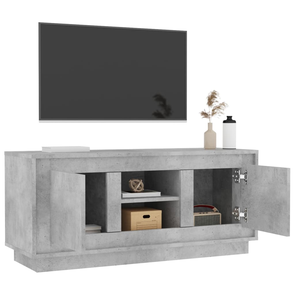 vidaXL Mueble de TV madera contrachapada gris hormigón 102x35x45 cm