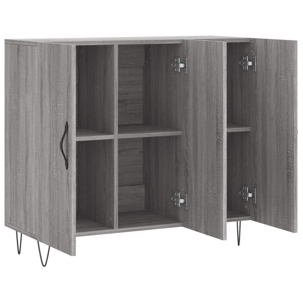 vidaXL Aparador de madera de ingeniería gris Sonoma 90x34x80 cm