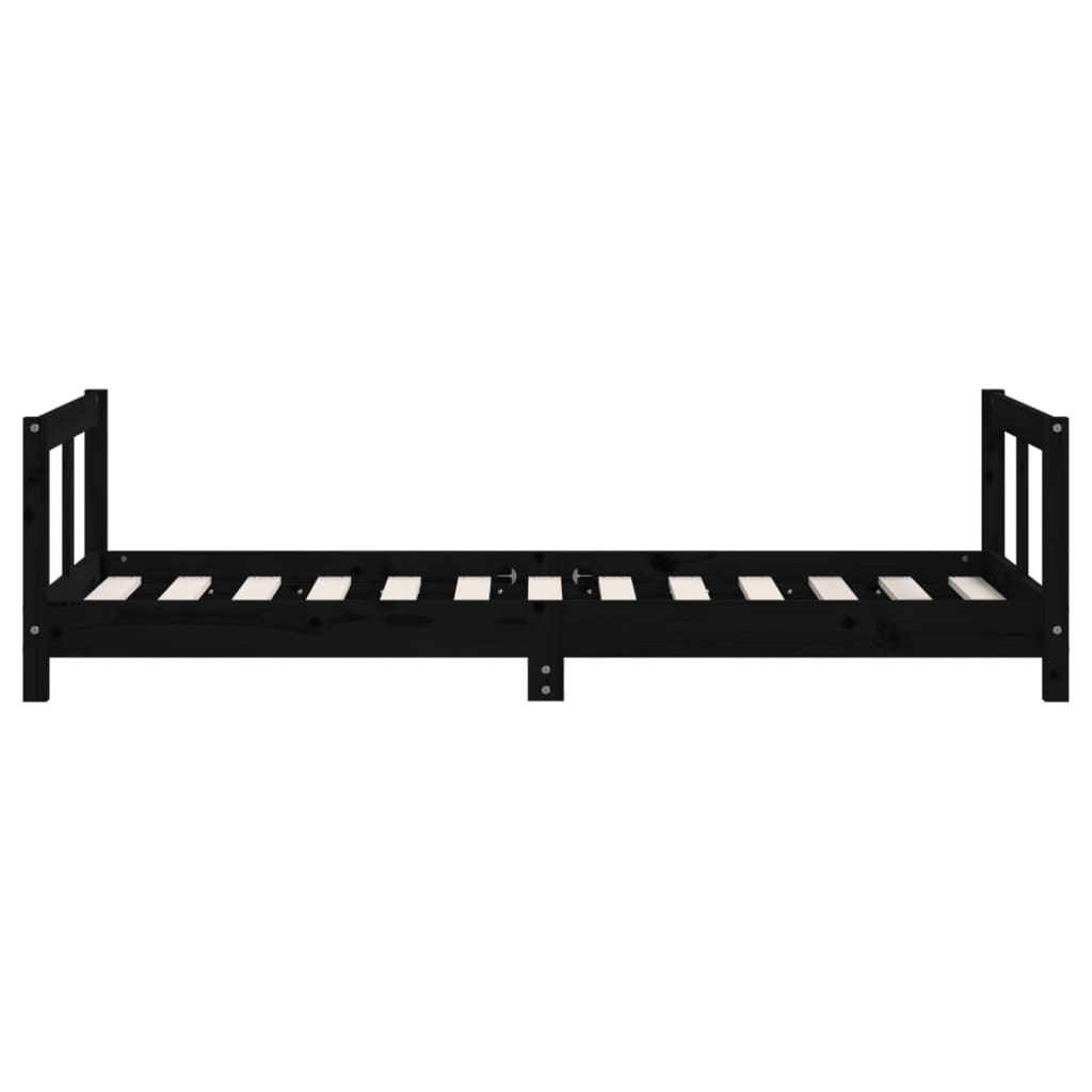 vidaXL Estructura de cama para niños madera de pino negro 80x160 cm