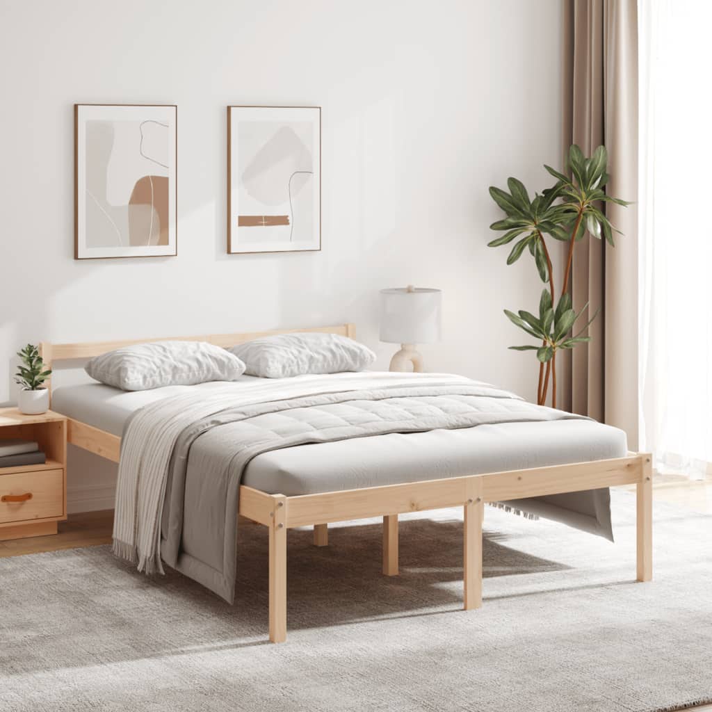 vidaXL Cama para personas mayores madera maciza pino 120x190 cm