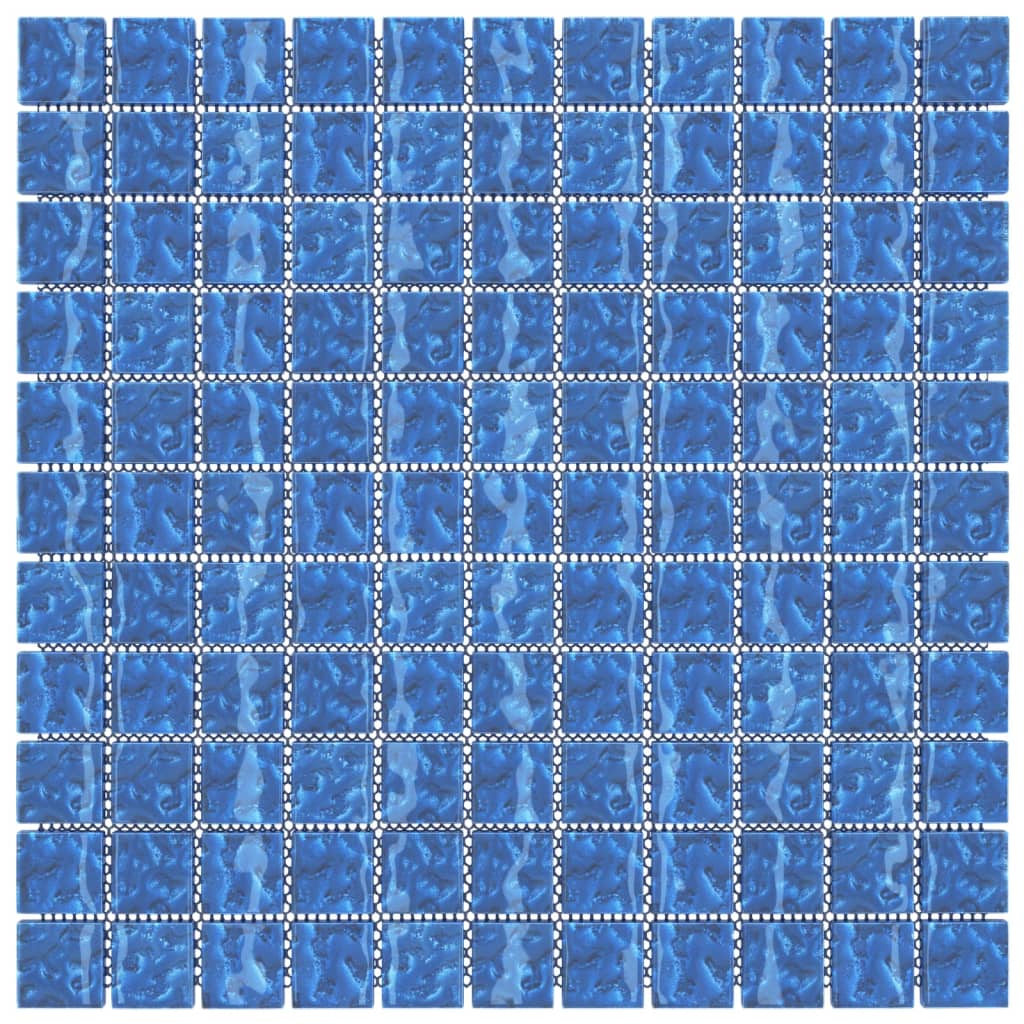 vidaXL Azulejos de mosaico 11 unidades vidrio azul 30x30 cm