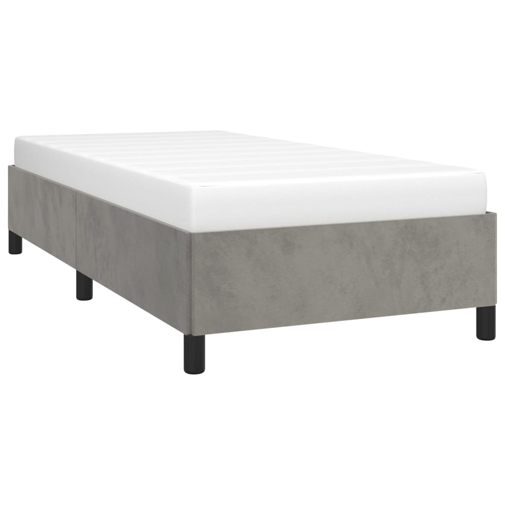 vidaXL Estructura de cama sin colchón terciopelo gris claro 100x200 cm