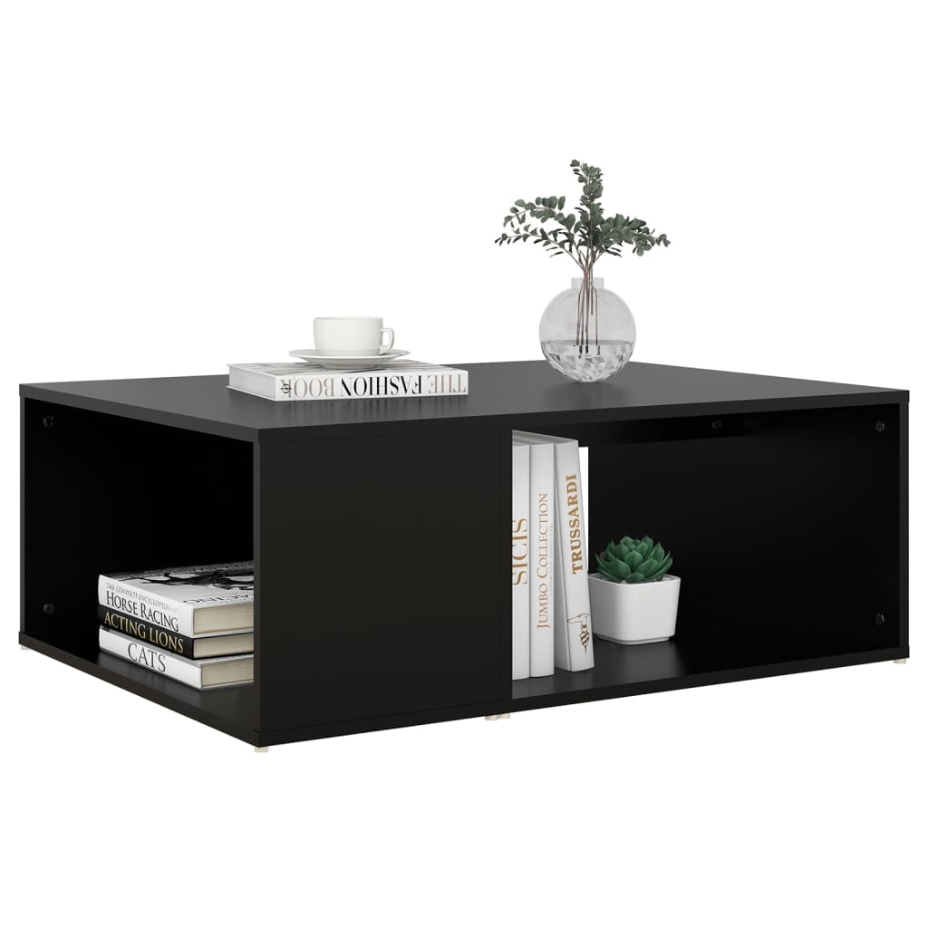 vidaXL Mesa de centro madera contrachapada negro 90x67x33 cm