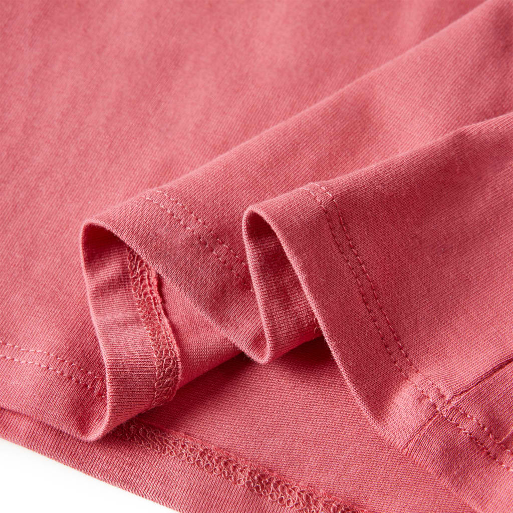 Camiseta infantil de manga larga rosa envejecido 128