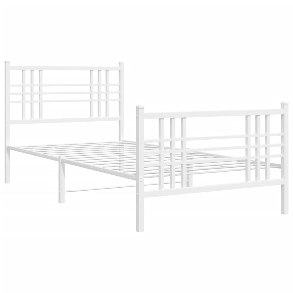 vidaXL Estructura cama sin colchón con estribo metal blanco 100x190 cm