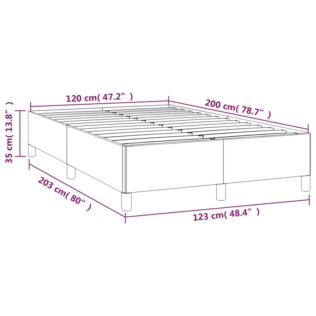 vidaXL Estructura de cama sin colchón tela gris taupe 120x200 cm