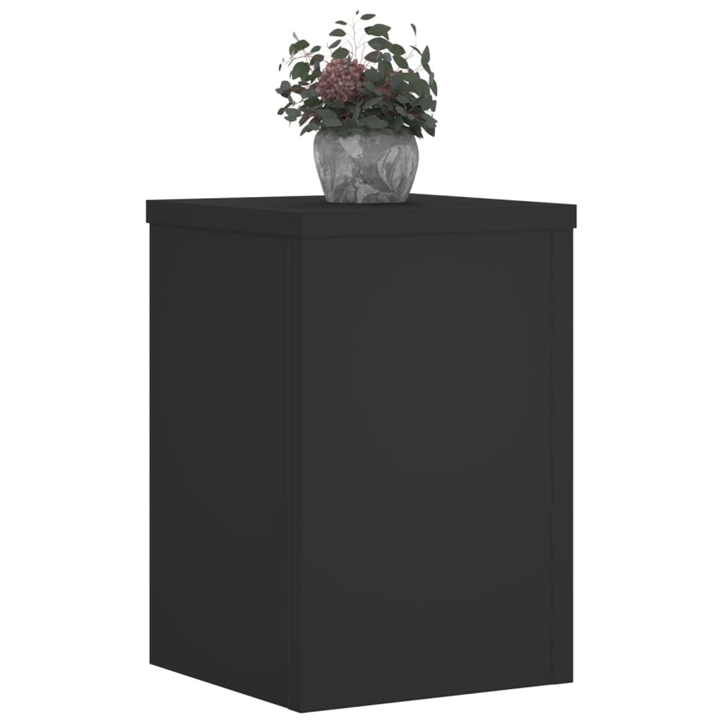 vidaXL Soportes de plantas 2 uds madera ingeniería negro 20x20x30 cm