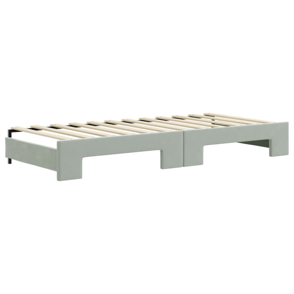 vidaXL Sofá cama nido terciopelo gris claro 80x200 cm