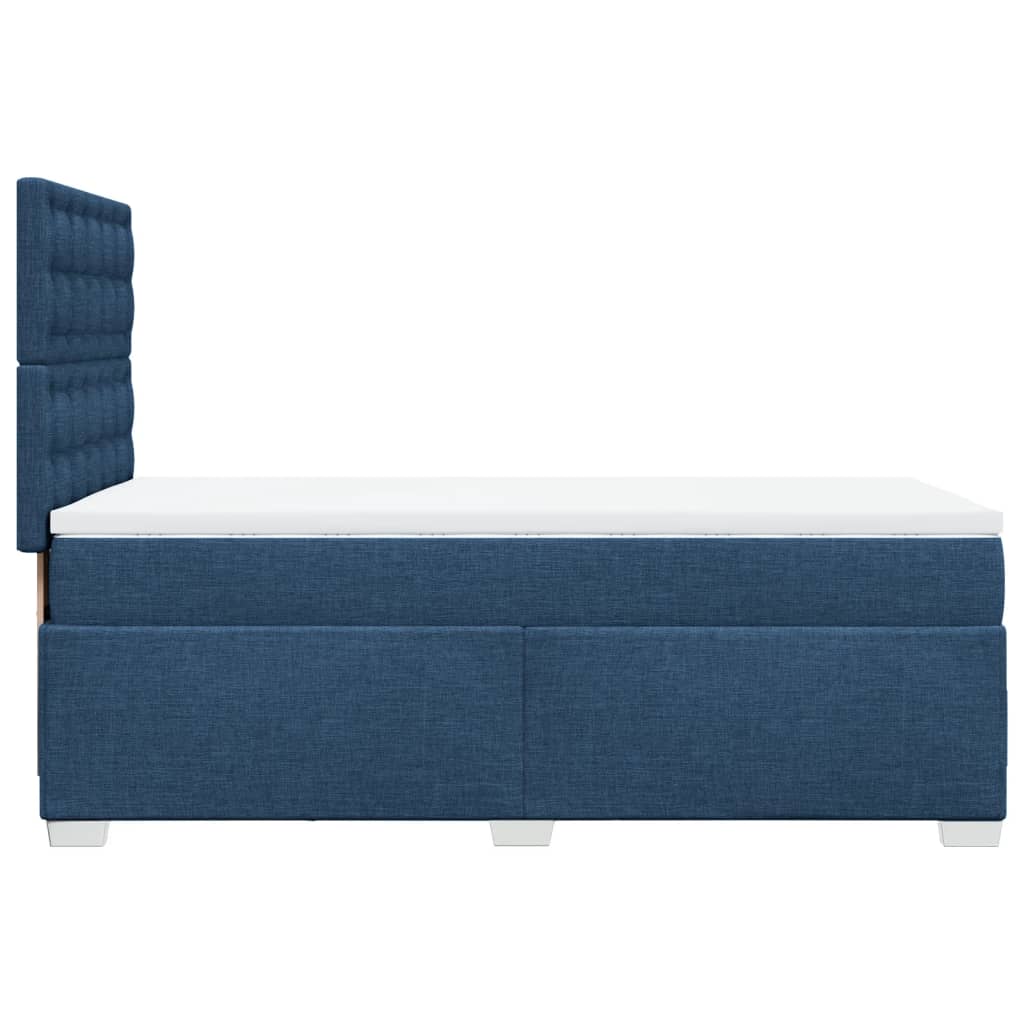 vidaXL Cama box spring con colchón tela azul 90x190 cm