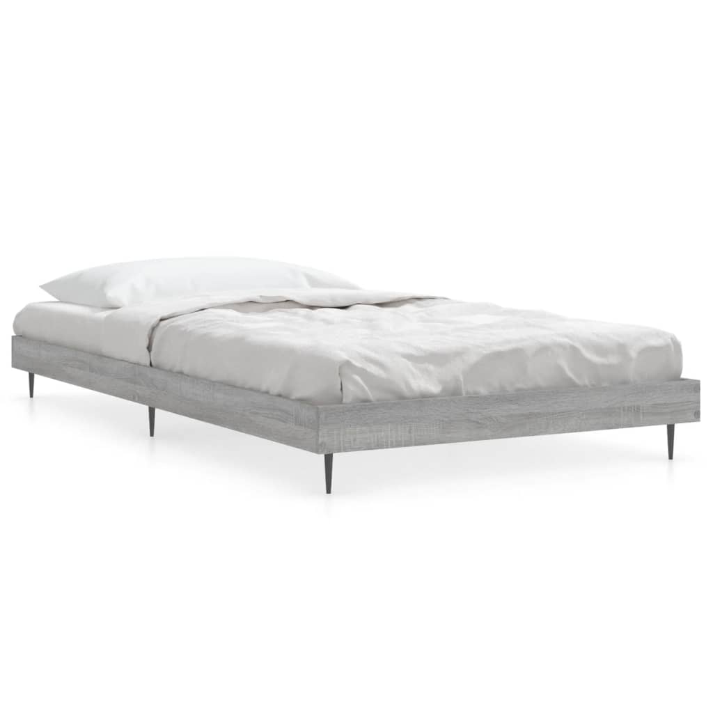 vidaXL Estructura de cama madera de ingeniería gris Sonoma 100x200 cm