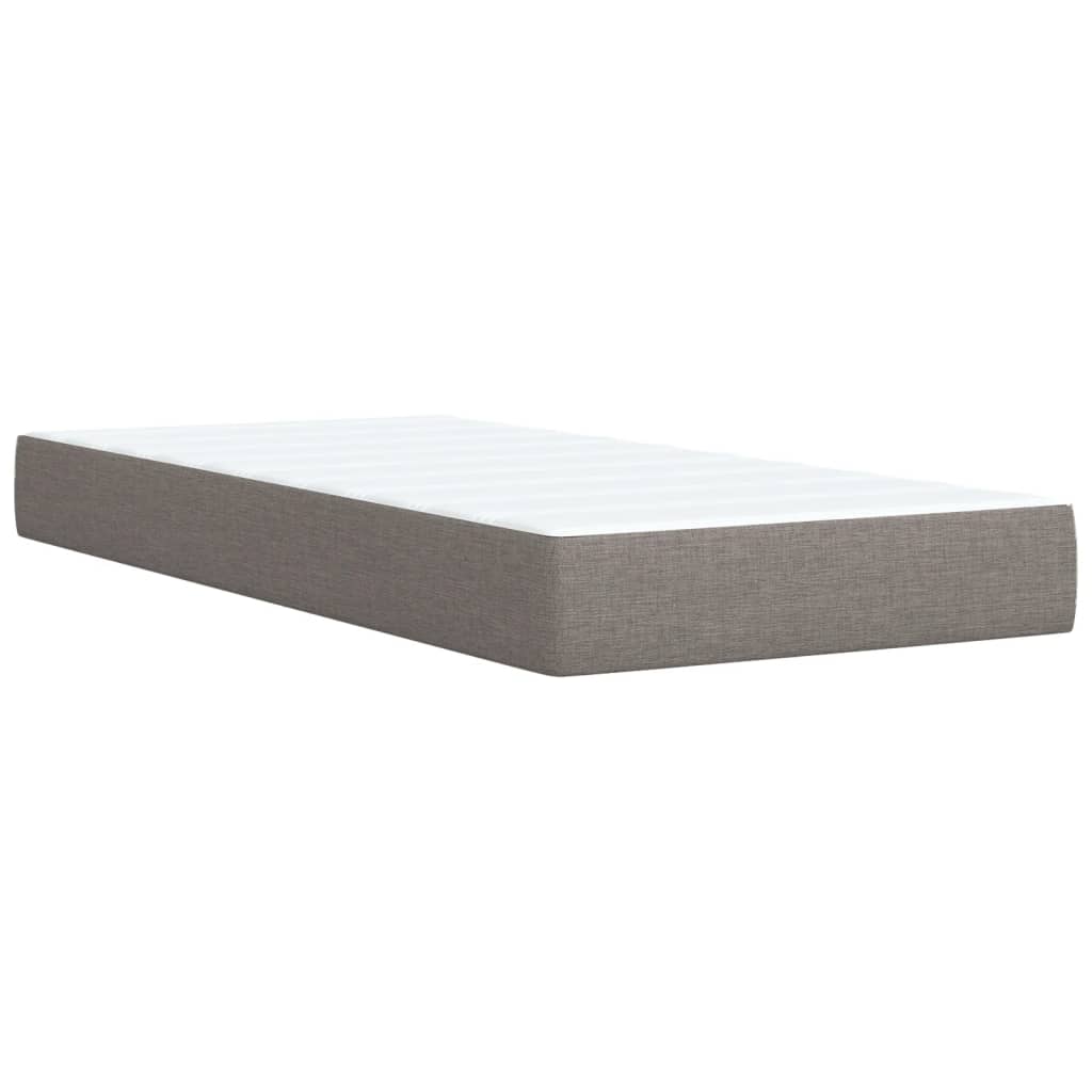 vidaXL Cama box spring con colchón tela gris taupe 90x190 cm