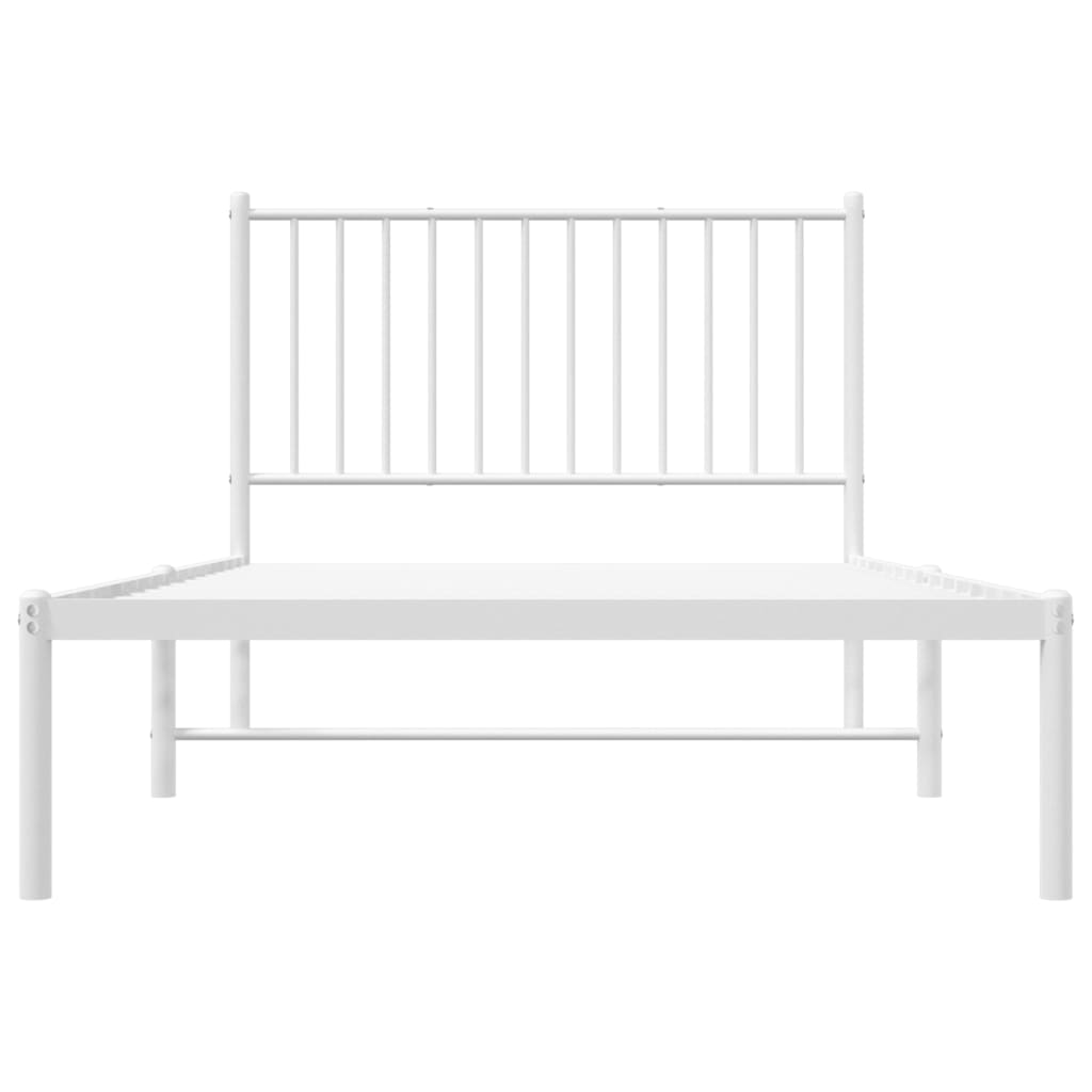 vidaXL Estructura cama sin colchón con cabecero metal blanco 100x190cm