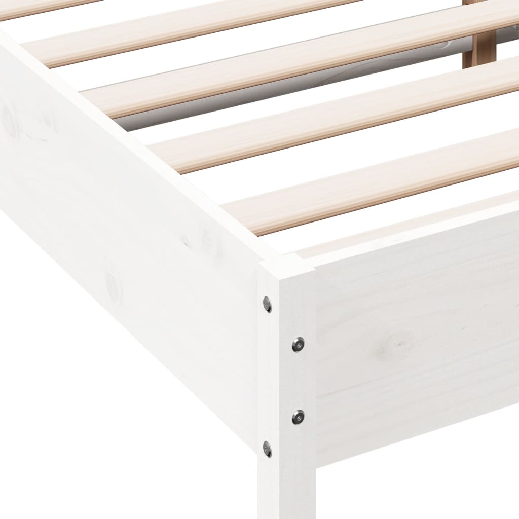 vidaXL Estructura de cama con cabecero madera de pino blanco 200x200cm