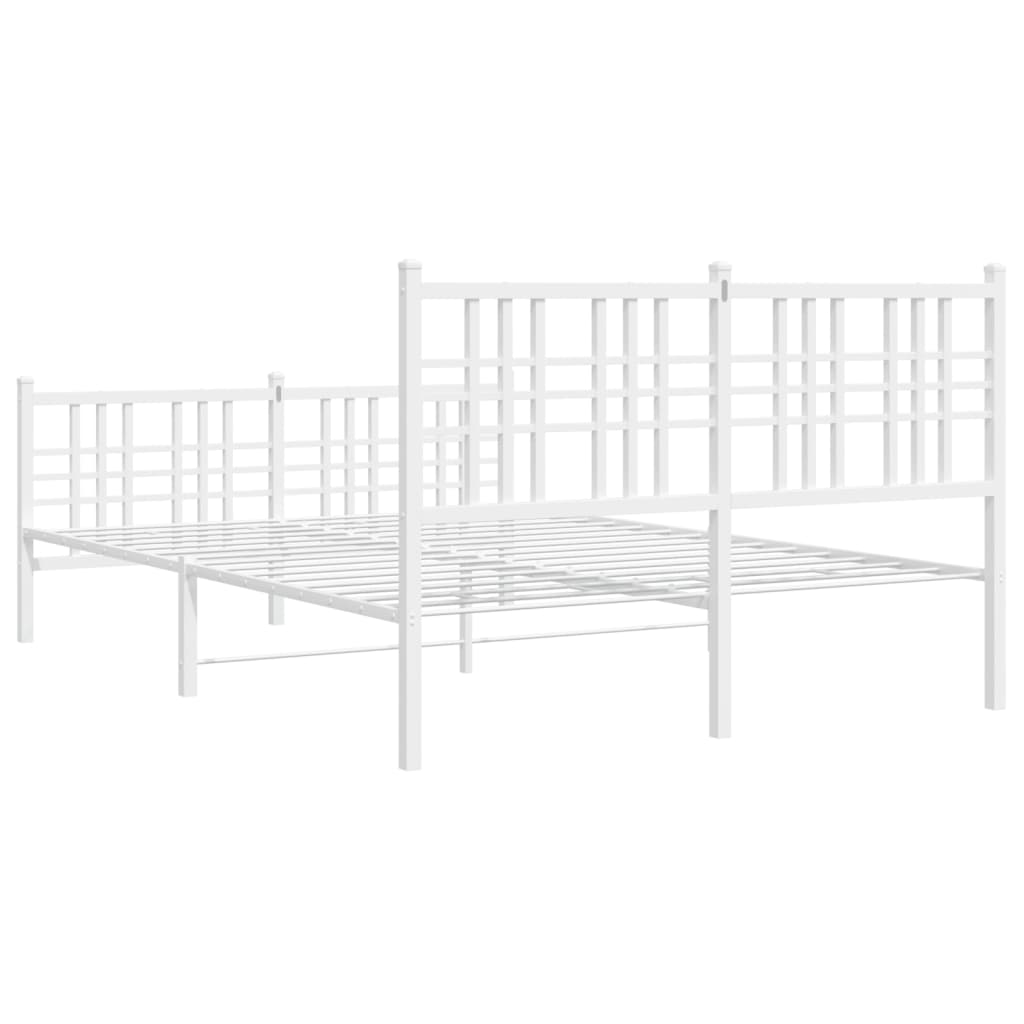 vidaXL Estructura cama sin colchón con estribo metal blanco 140x200 cm