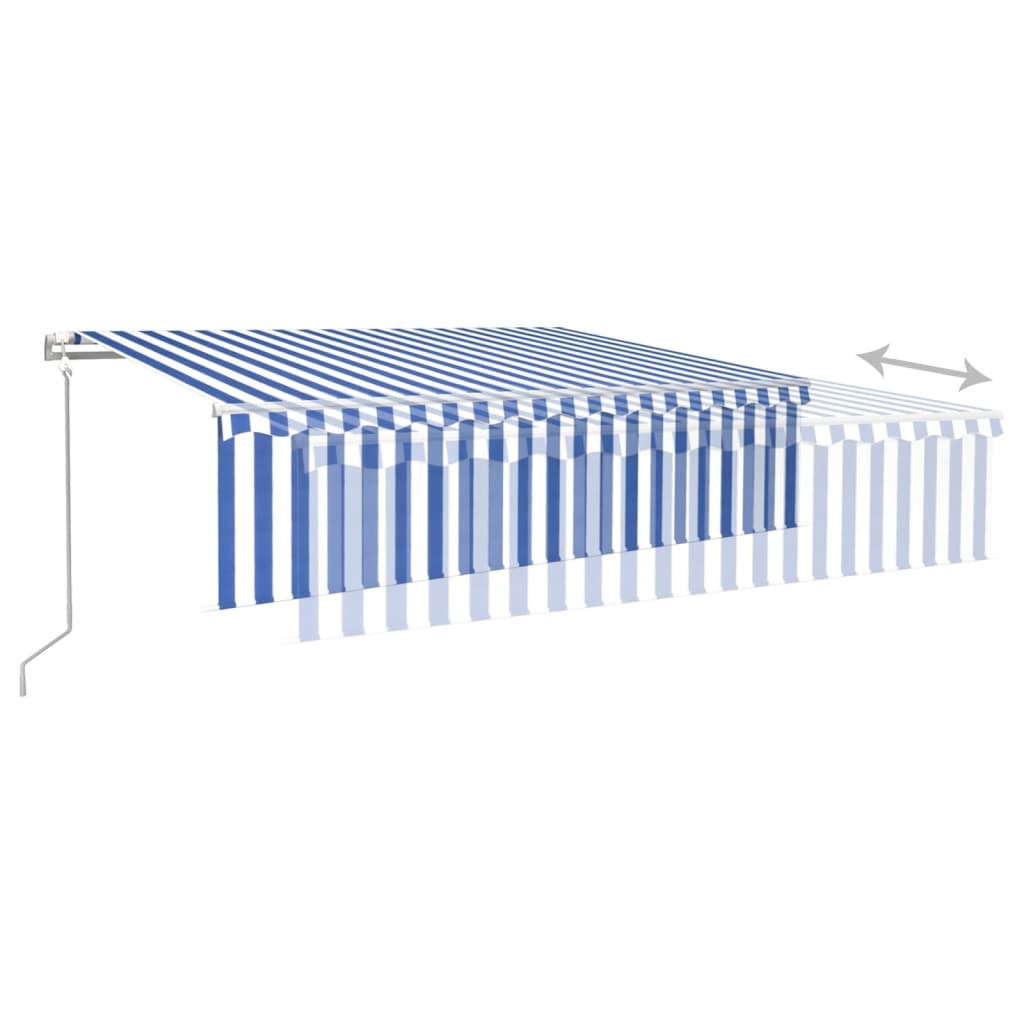 vidaXL Toldo automático retráctil con persiana 6x3 m azul y blanco