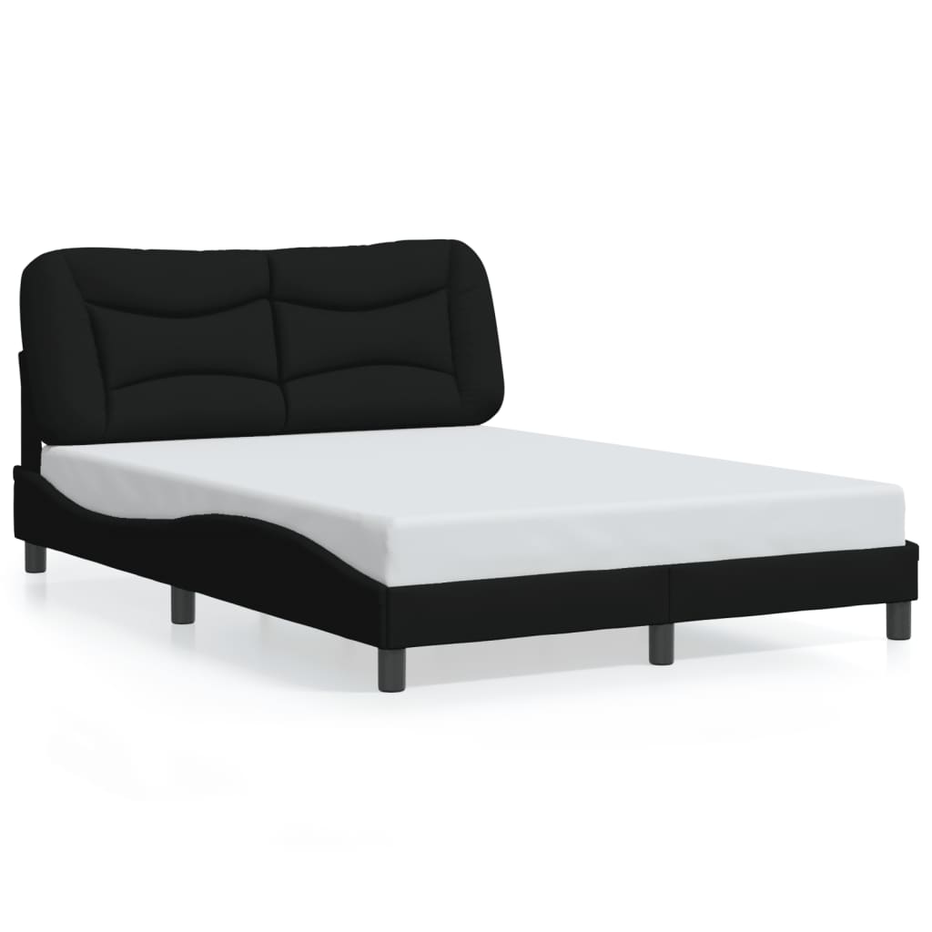 vidaXL Estructura de cama con luces LED tela negro 120x200 cm