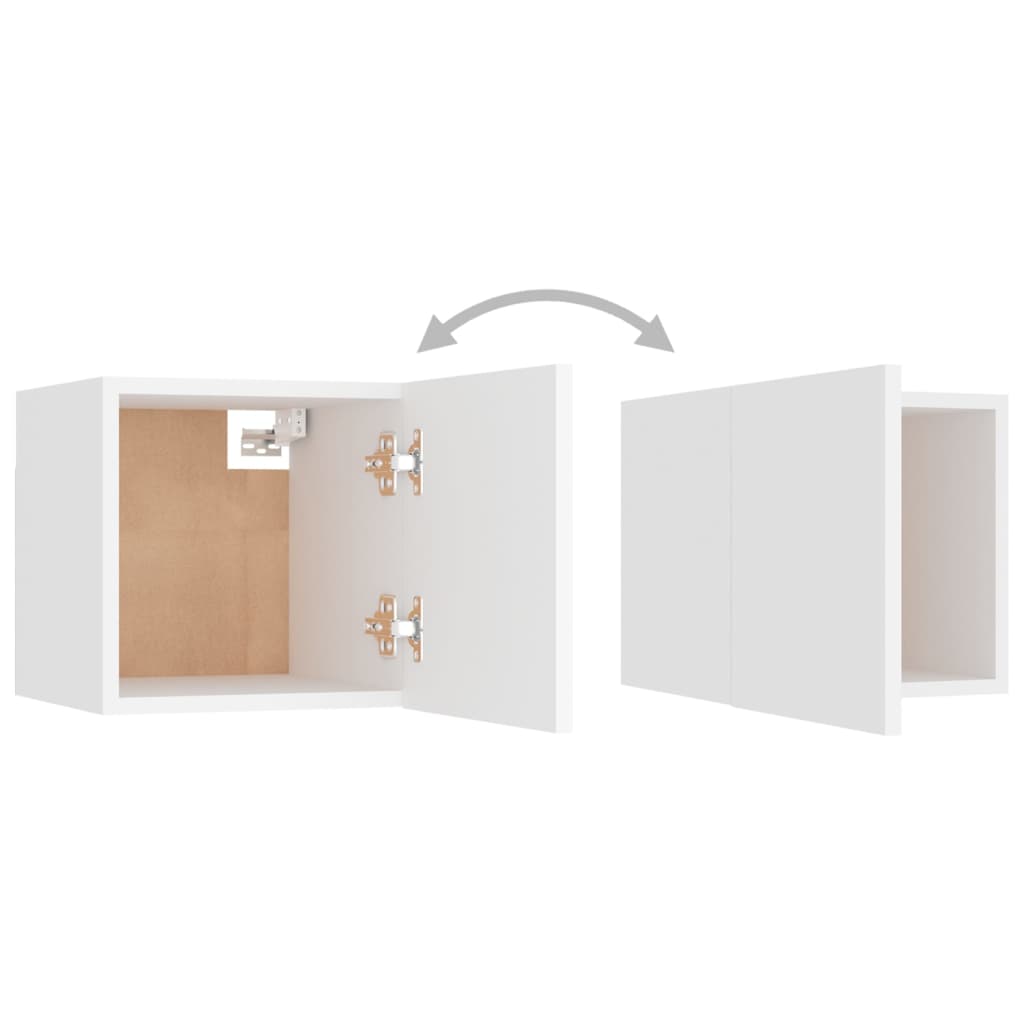 vidaXL Muebles de pared para TV 2 uds blanco 30,5x30x30 cm