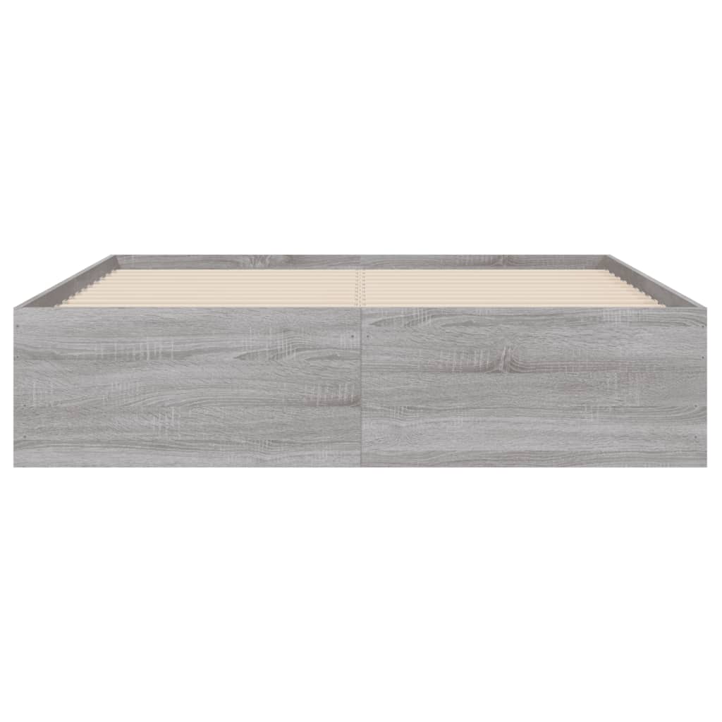 vidaXL Cama con cajones madera de ingeniería gris Sonoma 135x190 cm