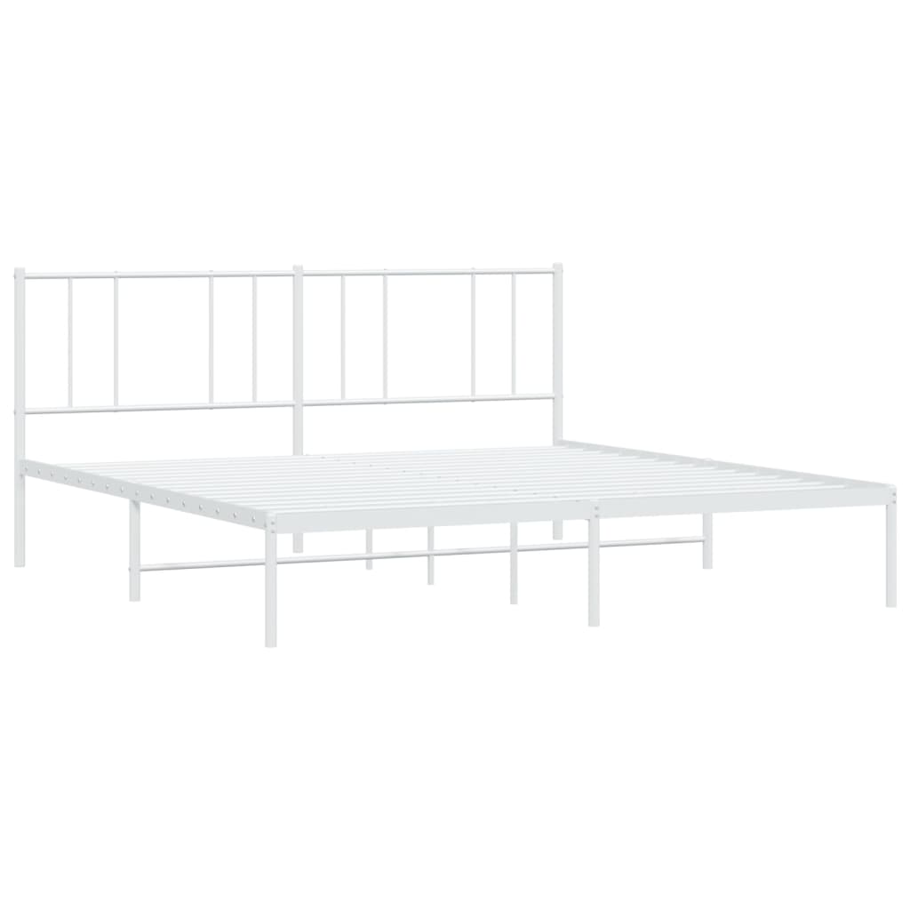 vidaXL Estructura cama sin colchón con cabecero metal blanco 183x213cm