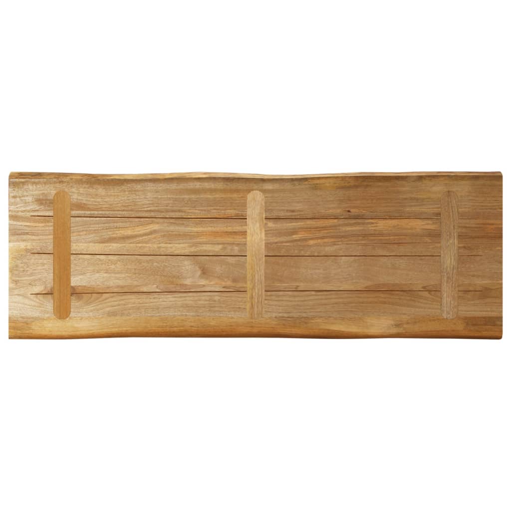 vidaXL Tablero de mesa borde natural madera maciza mango 140x40x3,8 cm