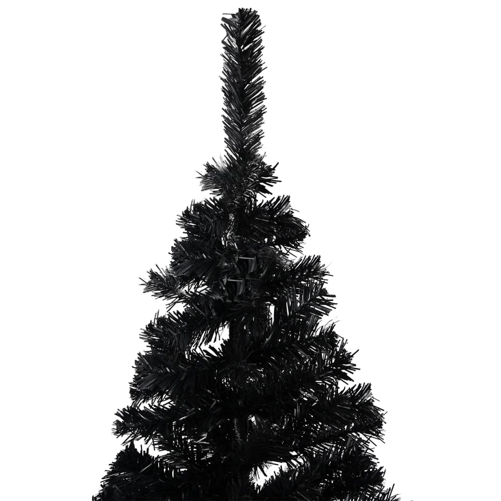 vidaXL Árbol de Navidad preiluminado con luces y bolas negro 180 cm