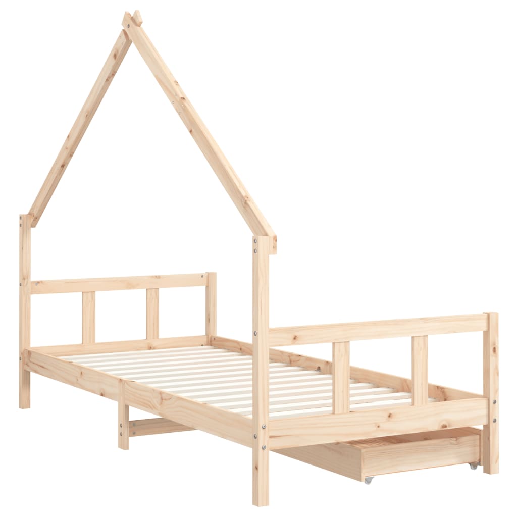 vidaXL Estructura de cama infantil con cajones madera pino 90x190 cm