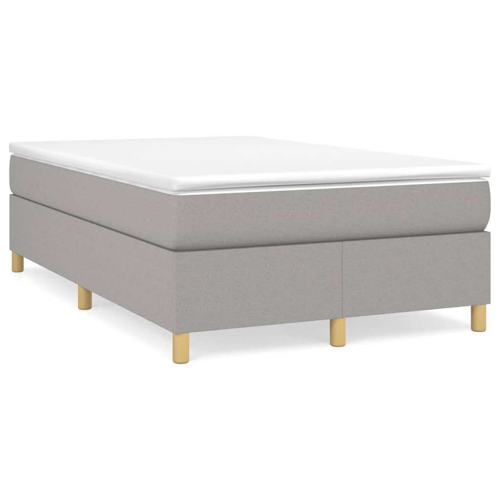 vidaXL Cama box spring con colchón tela gris claro 120x190 cm