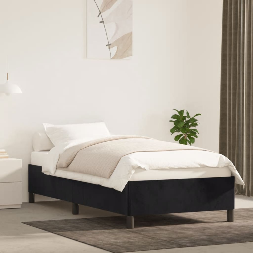 vidaXL Estructura de cama sin colchón terciopelo negro 100x200 cm