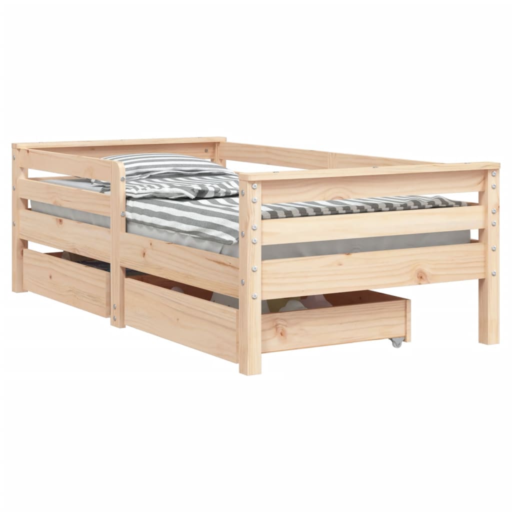 vidaXL Estructura cama infantil y cajones madera pino blanco 90x190 cm –  Bechester